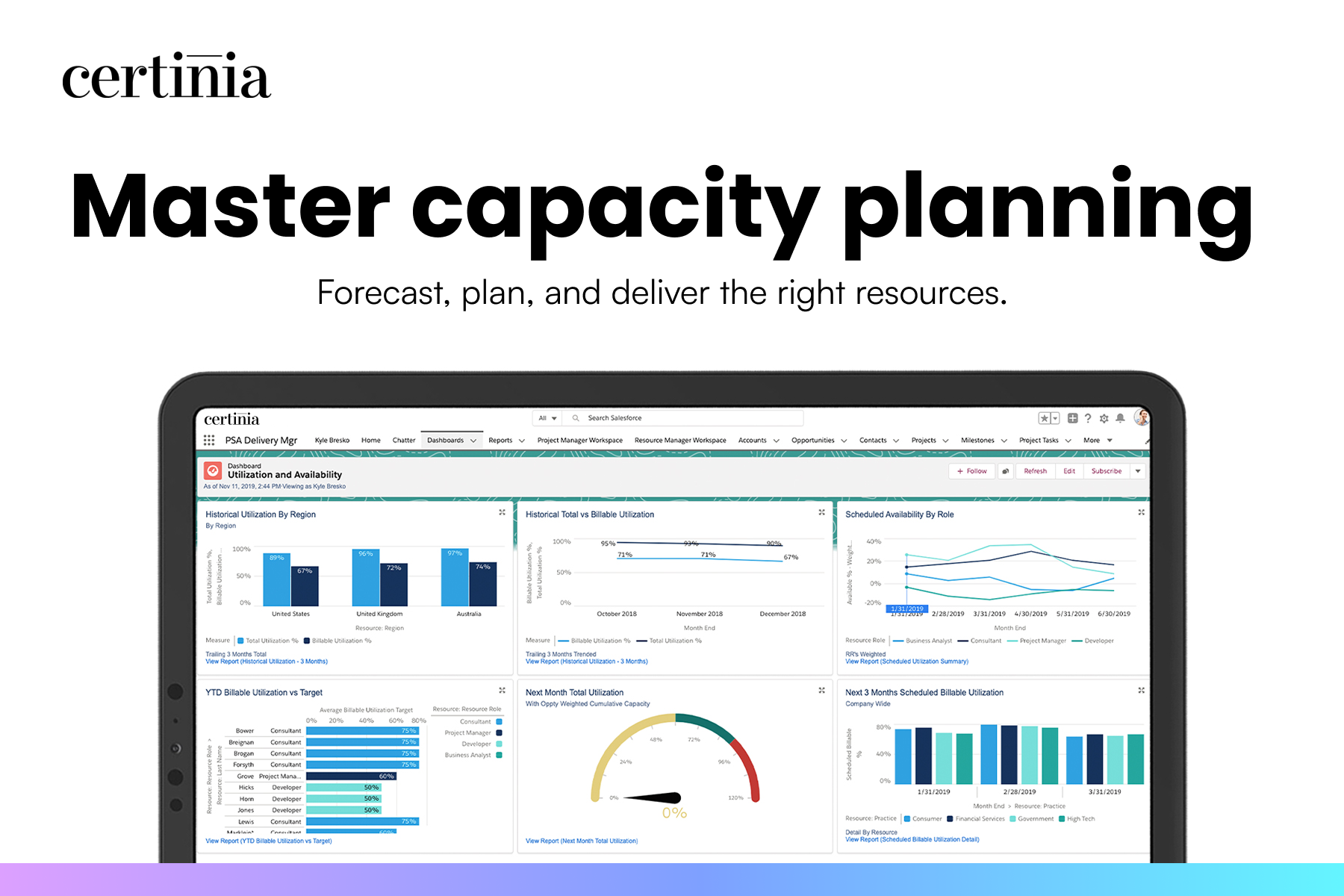 screenshot of Professional Services Cloud